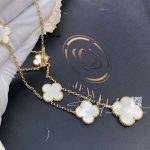 Van cleef & arpels magic alhambra necklace, 6 motifs yellow gold, mother of pearl vcard79100 (2)