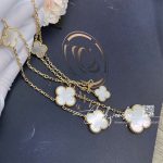 Van cleef & arpels magic alhambra necklace, 6 motifs yellow gold, mother of pearl vcard79100 (3)