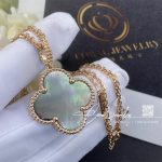 Van cleef & arpels magic alhambra long necklace, 1 motif rose gold, mother of pearl vcarp6i200 (5)