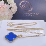 Van cleef & arpels magic alhambra long necklace, 1 motif yellow gold, blue agate vcarp6la00 (2)