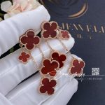 Van cleef & arpels vintage alhambra earrings, 4 motifs rose gold,carnelian diy jewelry (2)