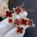 Van cleef & arpels vintage alhambra earrings, 4 motifs rose gold,carnelian diy jewelry (4)