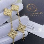 Van cleef & arpels vintage alhambra bracelet, 5 motifs yellow gold vcaro1ie00 (4)