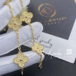 Van Cleef & Arpels Vintage Alhambra Bracelet, 5 Motifs Yellow Gold Vcaro1ie00 (5)