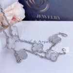 Van cleef & arpels vintage alhambra necklace, 10 motifs white gold, mother of pearl vcarf48500 (3)