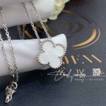 Van cleef & arpels vintage alhambra pendant white gold, mother of pearl vcarf48700 (6)