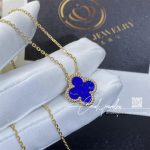 Van cleef & arpels vintage alhambra pendant yellow gold, lapis lazuli (7)