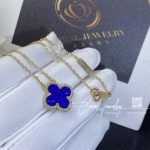 Van cleef & arpels vintage alhambra pendant yellow gold, lapis lazuli (8)