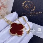 Van Cleef & Arpels Magic Alhambra Long Necklace, 1 Motif Yellow Gold, Carnelian Vcaro49n00 (4)