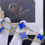 Van Cleef & Arpels Vintage Alhambra Bracelet, 5 Motifs Yellow Gold, Agate Vcarp34900 (9)