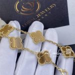 Van Cleef & Arpels Vintage Alhambra Bracelet, 5 Motifs Yellow Gold, Tiger Eye Vcard35600 (6)