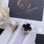 Van Cleef & Arpels Vintage Alhambra Earrings Rose Gold, Onyx (6)