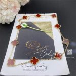 Van Cleef & Arpels Vintage Alhambra Necklace, 10 Motifs Yellow Gold, Carnelian Vcard40600 (7)