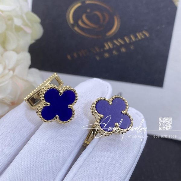 Van Cleef & Arpels Gold And Lapis Lazuli Alhambra Cufflinks (5)