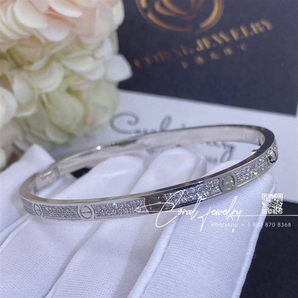 Cartier Love Bracelet, Small Model, Paved Diamonds White Gold Ref. N6710817 (2)