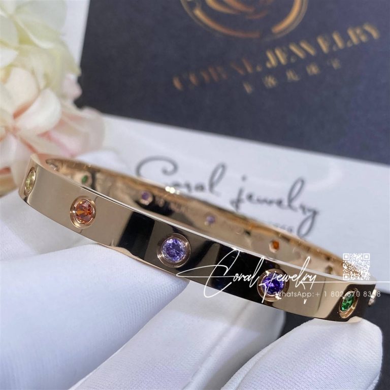 Cartier Love Bracelet Multi Gem Rose Gold Ref. B6036517 (6)