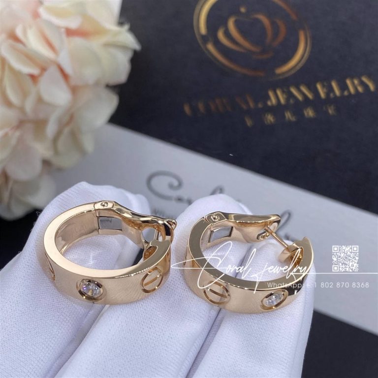 Cartier Love Earrings, 2 Diamonds Rose Gold Ref. B8301218 (1)