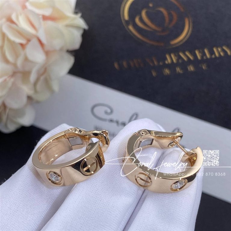 Cartier Love Earrings, 2 Diamonds Rose Gold Ref. B8301218 (2)