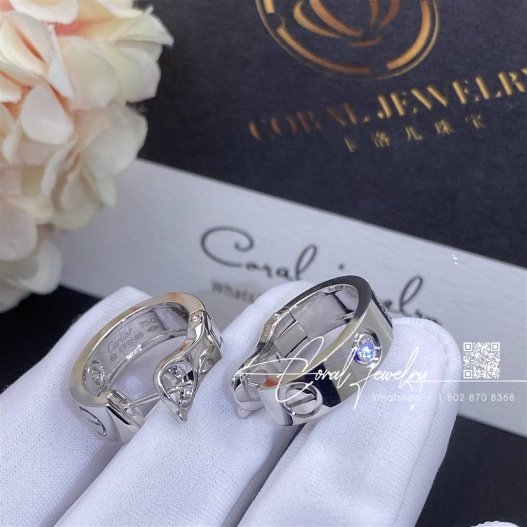 Cartier Love Earrings, 2 Diamonds White Gold Ref. B8022800 (10)