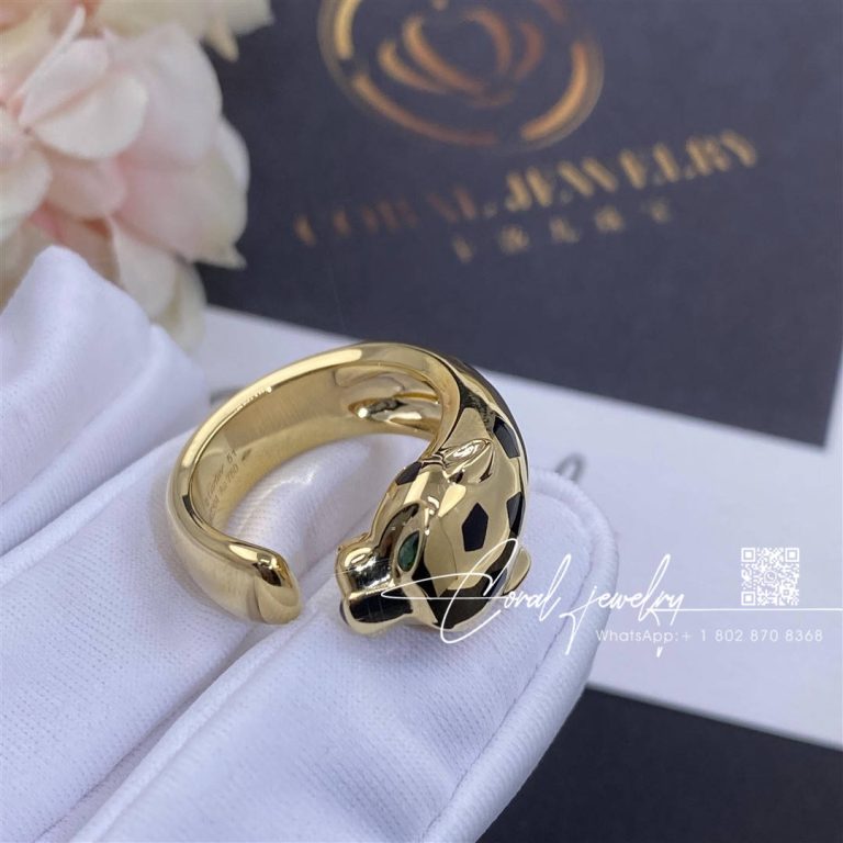 Cartier Panthère De Cartier Ring Yellow Gold, Tsavorite Garnets, Onyx B4230800 (10)