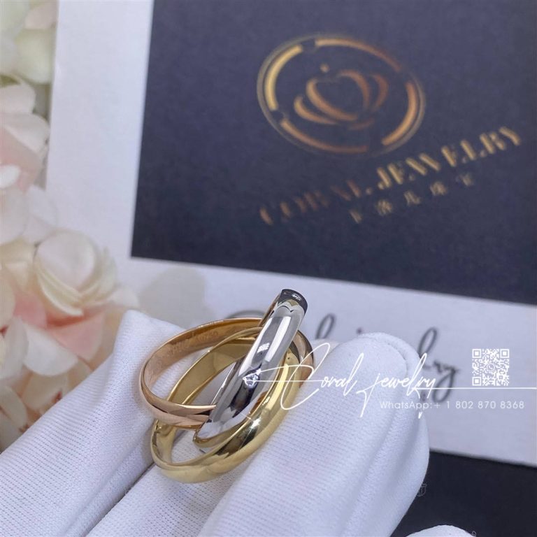 Cartier Trinity Ring, White Gold, Yellow Gold, Rose Gold, Diamonds Ref. B4088500 (2)