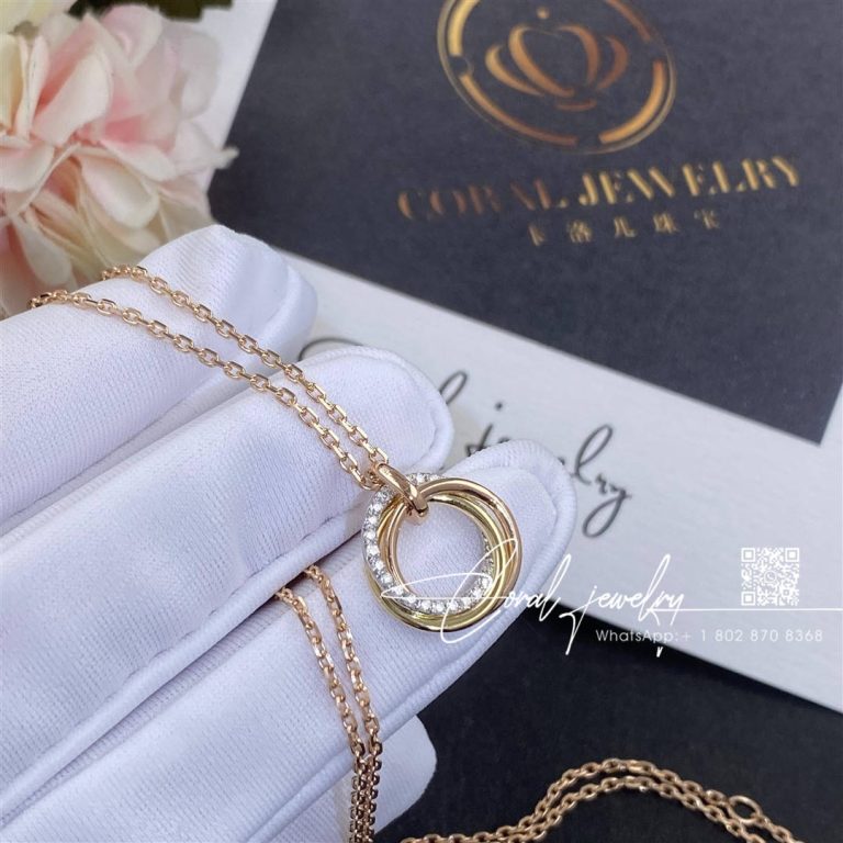 Cartier Trinity Necklace White Gold, Yellow Gold, Rose Gold, Diamonds Ref. B7224586 (3)