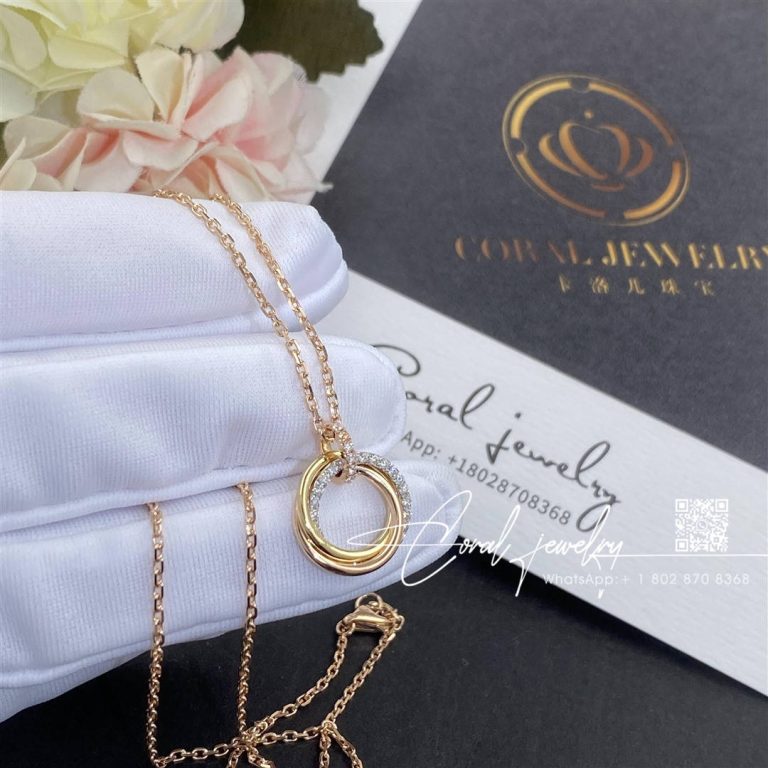 Cartier Trinity Necklace White Gold, Yellow Gold, Rose Gold, Diamonds Ref. B7224586 (4)