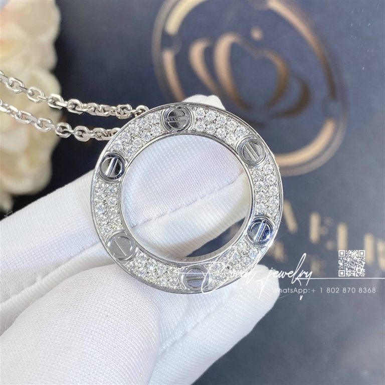 Cartier Love Necklace, Diamond Paved White Gold B7058000 (4)