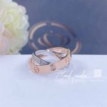 Cartier Love Ring, Rose Gold, White Gold, Diamond Paved B4094600 (2)