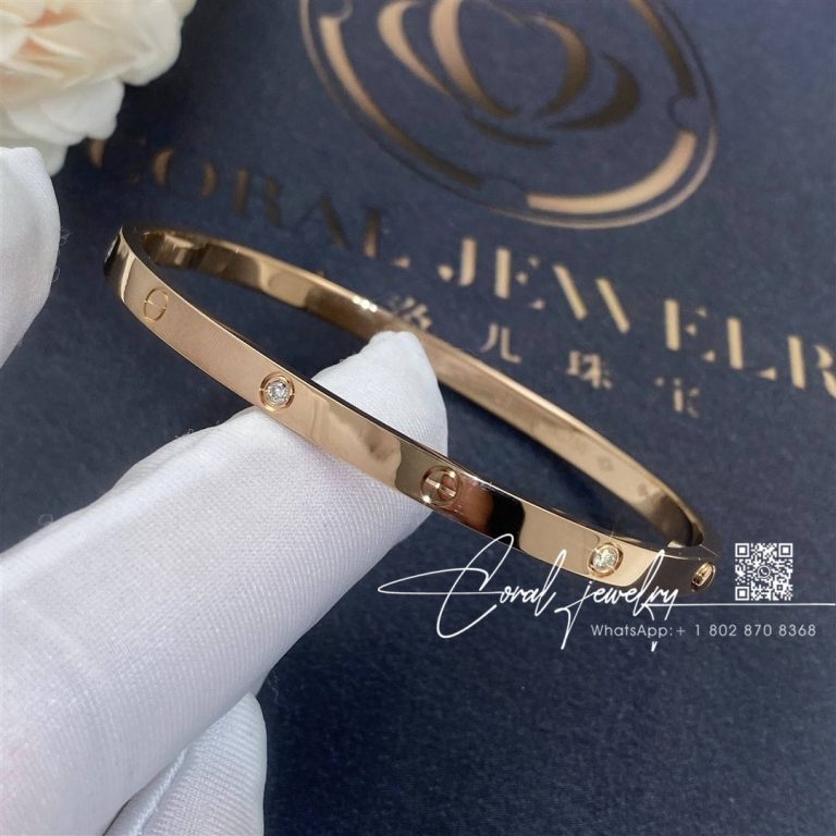 Cartier Love Bracelet, Small Model, 6 Diamonds Rose Gold Ref. B6047617 (3)