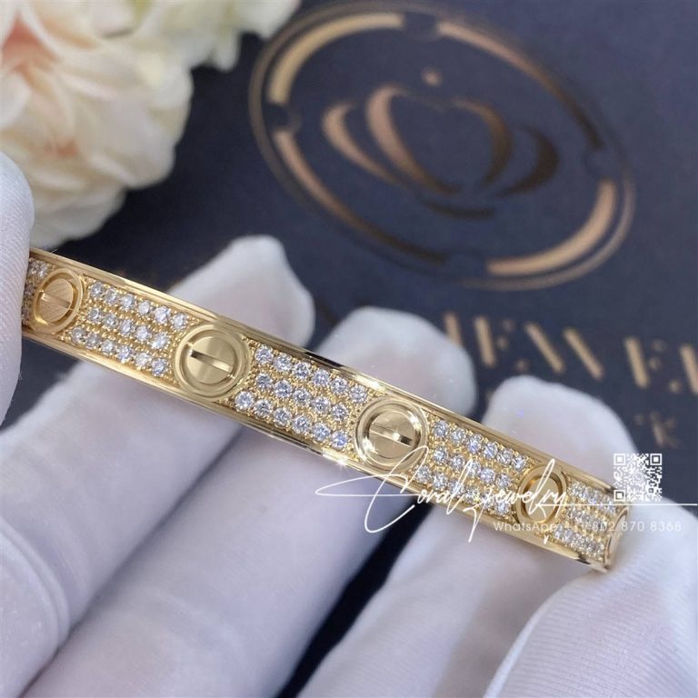 Cartier Love Bracelet Yellow Gold Pave Diamond N6035017 (1)