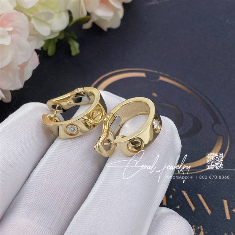 Cartier Love Earrings, 2 Diamonds Yellow Gold Ref. B8022800 (2)