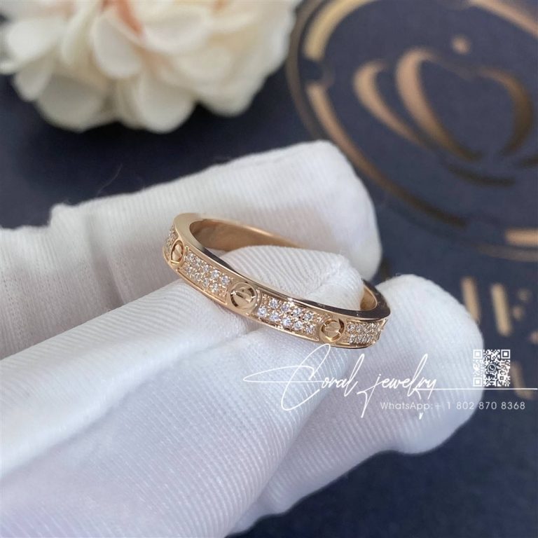 Cartier Love Ring, Small Model Rose Gold Diamonds B4218100 (3)