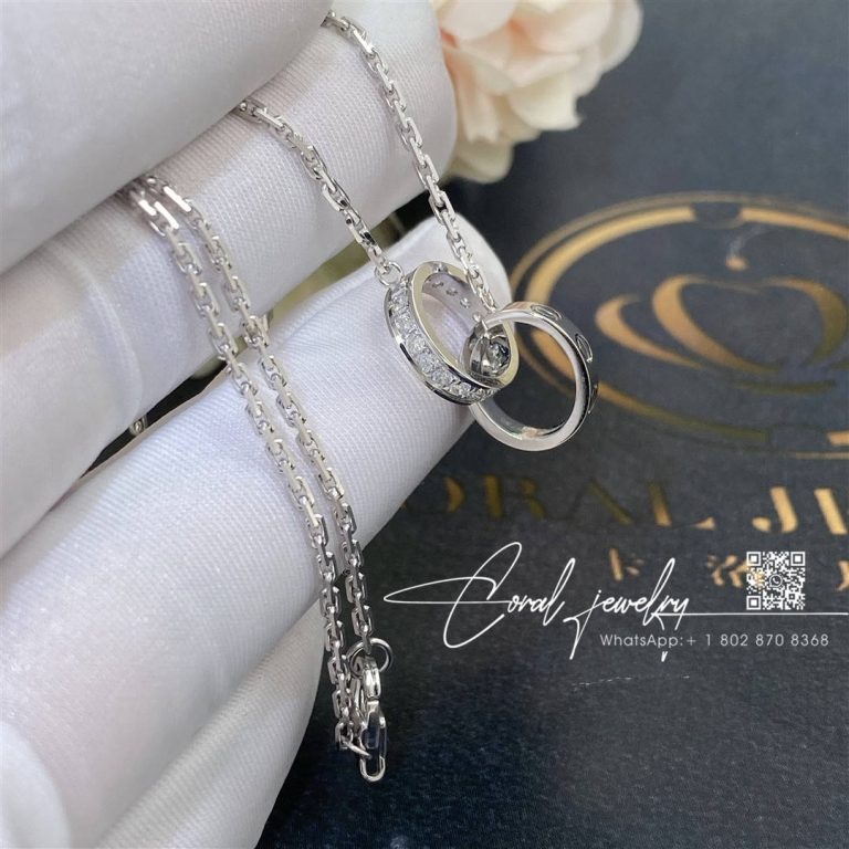 Cartier Love Necklace White Gold, Diamonds B7013700 (7)