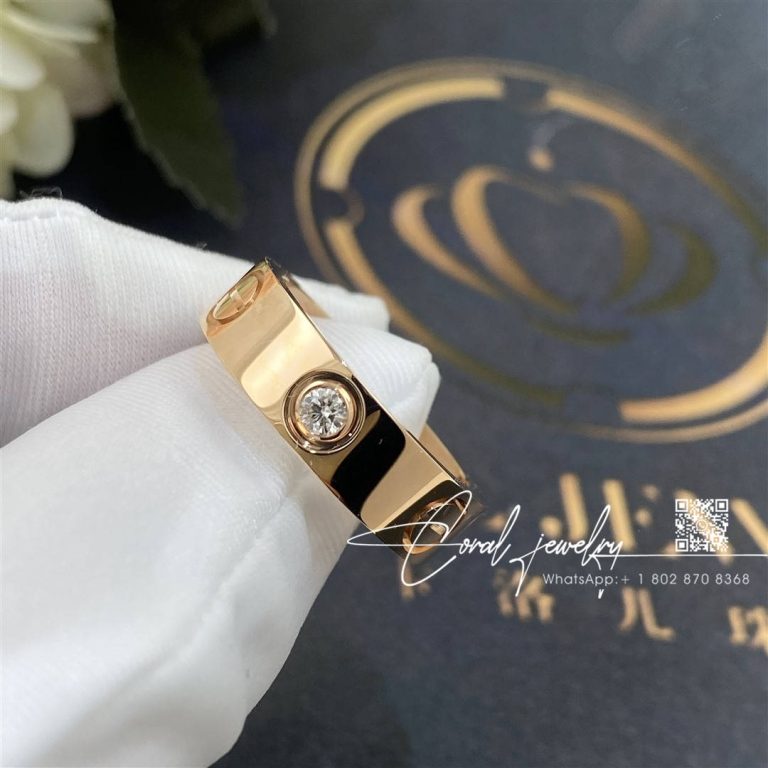 Cartier Love Ring, 3 Diamonds Rose Gold Ref. B4087500 (4)