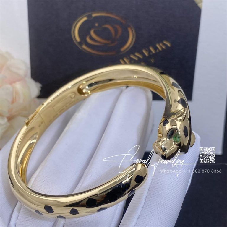 Cartier Panthère De Cartier Bracelet, 18k Yellow Gold Black Lacquer. Tsavorite Garnets, Onyx N6715217 (5)