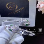 Bulgari Serpenti 18 Kt White Gold Bracelet Set With Emerald Eyes And Pavé Diamonds Ref. 356522 (8)