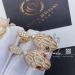 Bulgari Serpenti 18 Kt Rose Gold Earrings Set With Pavé Diamonds And Rubellite Eyes (6)