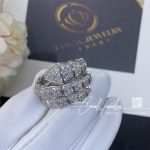 Bulgari Serpenti Viper Two Coil Ring In 18 Kt White Gold, Set With Full Pavé Diamonds Ref. 345227 (4)