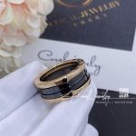 Bulgari B.zero1 Two Band Ring With Two 18 Kt Rose Gold Loops And A Black Ceramic Spiral Ref. 347042 (3)