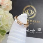 Bulgari Serpenti Viper Band Ring In 18 Kt Rose Gold With Mother Of Pearls And Pavé Diamonds Ref. 353225 (4)