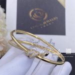 Tiffany Knot Double Row Hinged Bangle In Yellow Gold With Diamonds (4)