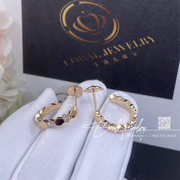 Chaumet Bee My Love Hoop Earrings Rose Gold, Diamonds 084809 (1)