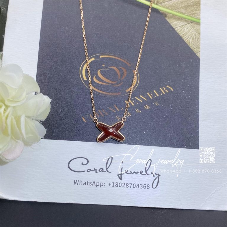 Chaumet Jeux De Liens Carnelian Pendant Rose Gold, Carnelian, Diamond 085108 (5)