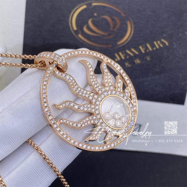 Chopard 18g Rose God Happy Diamonds Sun Necklace 796455 1001 (2)