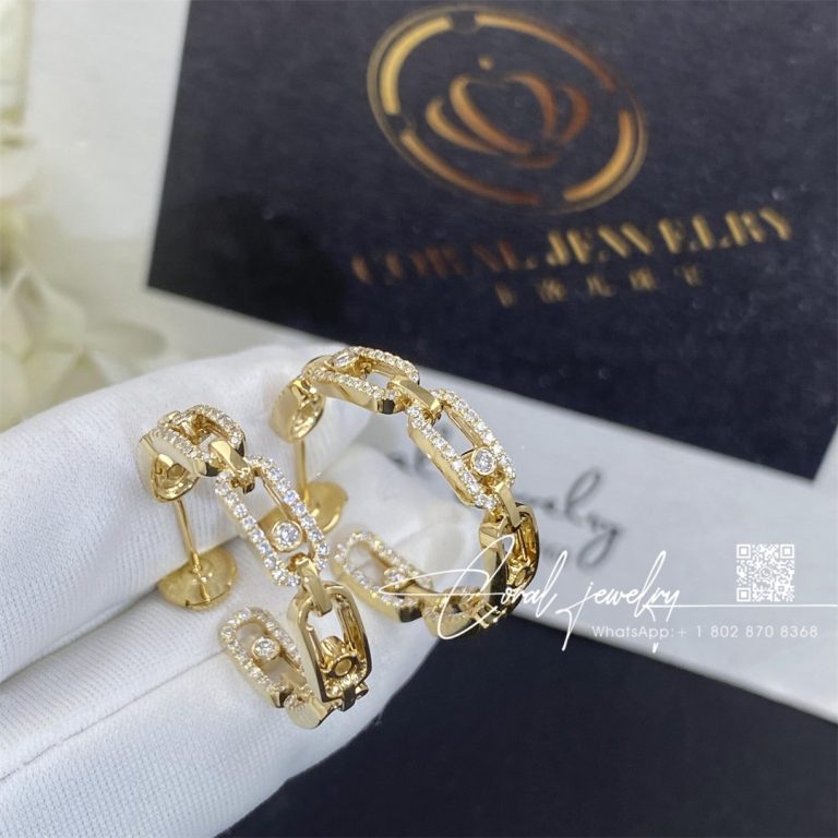 Messika Move Link Sm Hoop Earrings Yellow Gold Diamond Earrings 12716 Yg (1)