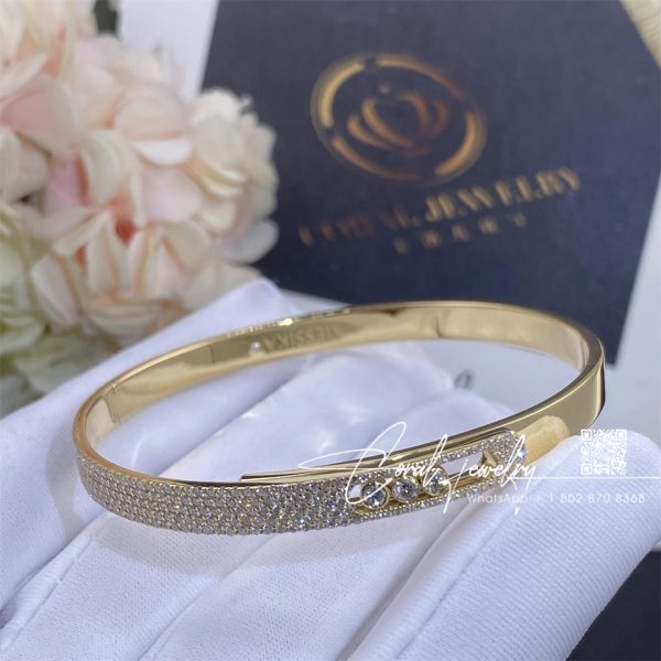 Messika Move Noa Bangle Pm Pavé Yellow Gold Diamond Bracelet 10093 Yg (2)