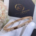 Roberto Coin 18k Rose Gold Mosaic Alternating Diamond Bangle (3)