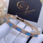 Roberto Coin 18k Rose Gold Mosaic Alternating Turqouise & Diamond Bangle (5)