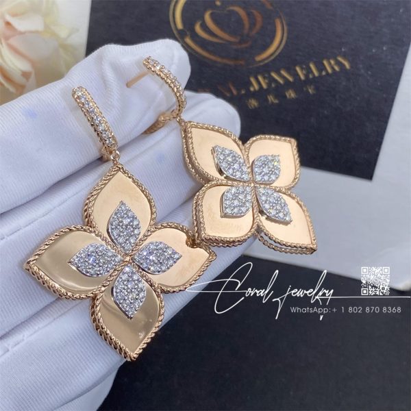 Roberto Coin Princess Flower Earrings With Diamonds (2)